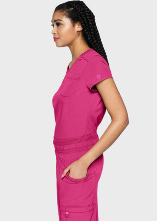 Med Couture AMP Women's Quarter Zip V-Neck Tuckable Top