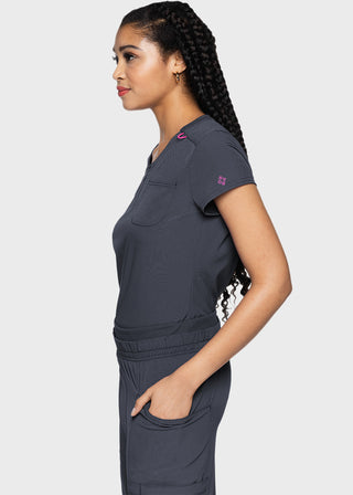 Med Couture AMP Women's Quarter Zip V-Neck Tuckable Top
