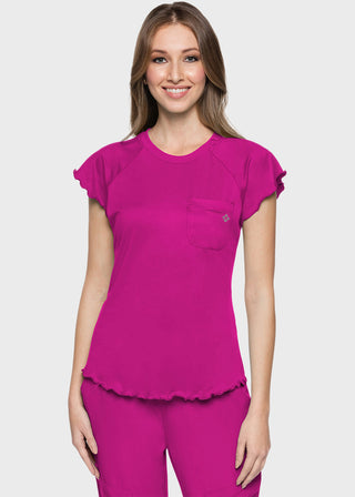 Med Couture Layers Women's Knit Lettuce-Edged Top