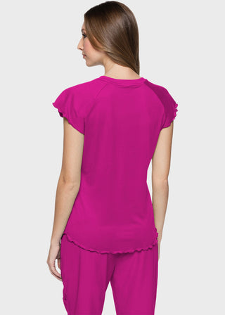 Med Couture Layers Women's Knit Lettuce-Edged Top