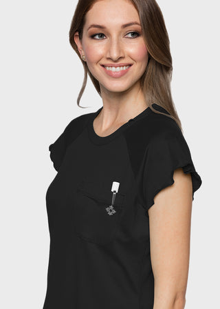 Med Couture Layers Women's Knit Lettuce-Edged Top