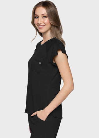 Med Couture Layers Women's Knit Lettuce-Edged Top