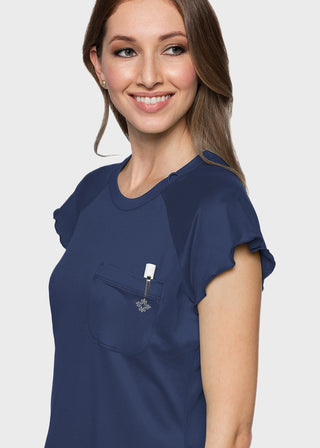 Med Couture Layers Women's Knit Lettuce-Edged Top