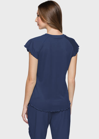 Med Couture Layers Women's Knit Lettuce-Edged Top