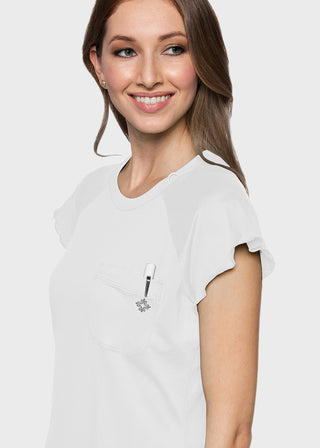 Med Couture Layers Women's Knit Lettuce-Edged Top