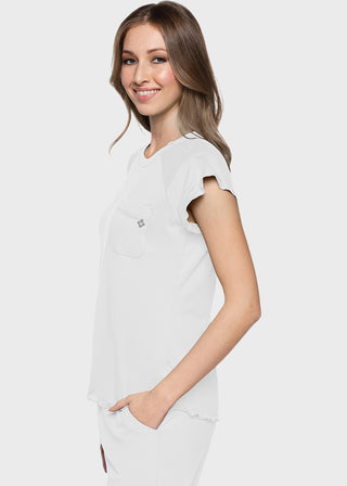 Med Couture Layers Women's Knit Lettuce-Edged Top