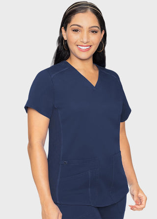 Med Couture Touch Women's V-Neck Shirttail Top