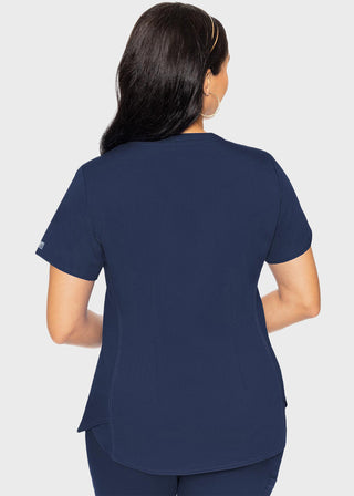 Med Couture Touch Women's V-Neck Shirttail Top