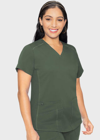 Med Couture Touch Women's V-Neck Shirttail Top