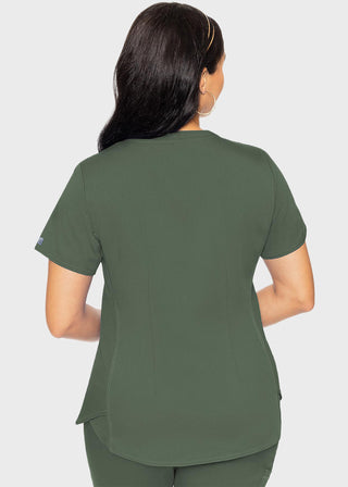 Med Couture Touch Women's V-Neck Shirttail Top