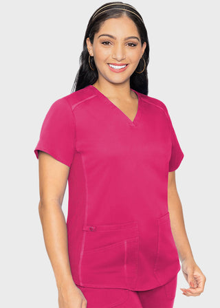 Med Couture Touch Women's V-Neck Shirttail Top