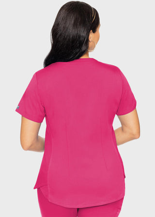 Med Couture Touch Women's V-Neck Shirttail Top