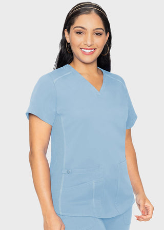 Med Couture Touch Women's V-Neck Shirttail Top