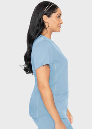Med Couture Touch Women's V-Neck Shirttail Top
