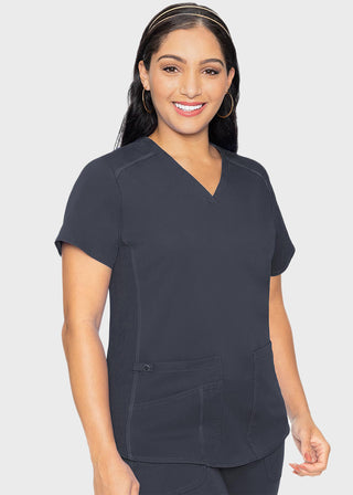 Med Couture Touch Women's V-Neck Shirttail Top