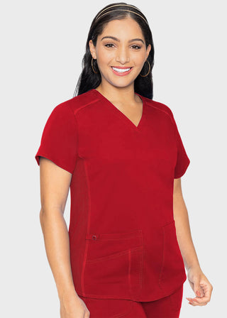 Med Couture Touch Women's V-Neck Shirttail Top