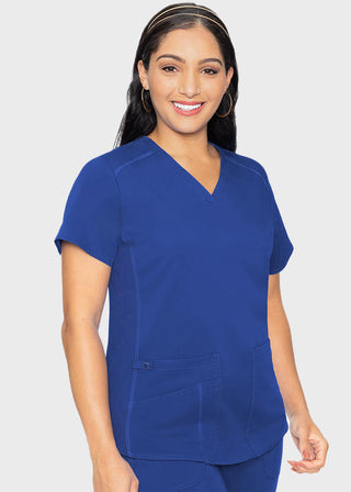Med Couture Touch Women's V-Neck Shirttail Top