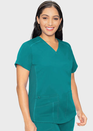 Med Couture Touch Women's V-Neck Shirttail Top