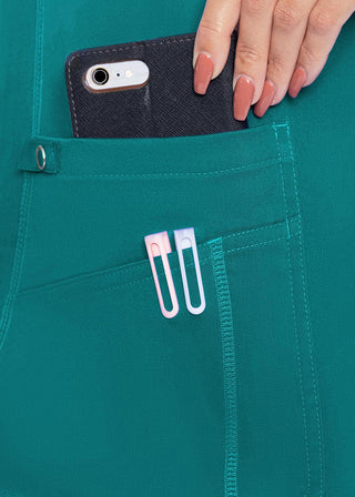 Med Couture Touch Women's V-Neck Shirttail Top