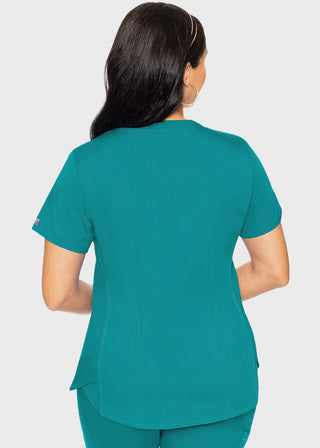 Med Couture Touch Women's V-Neck Shirttail Top