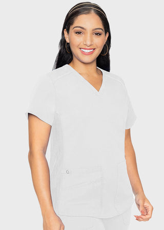 Med Couture Touch Women's V-Neck Shirttail Top