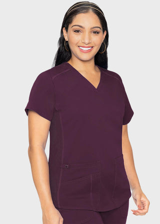 Med Couture Touch Women's V-Neck Shirttail Top