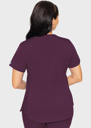 Med Couture Touch Women's V-Neck Shirttail Top