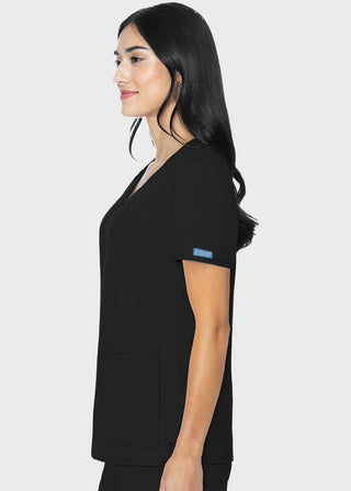 Med Couture Insight Women's Pleated Solid Scrub Top