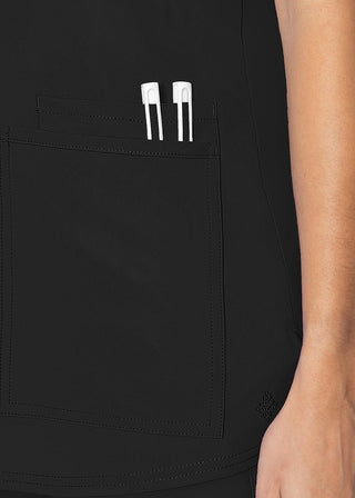 Med Couture Insight Women's Pleated Solid Scrub Top