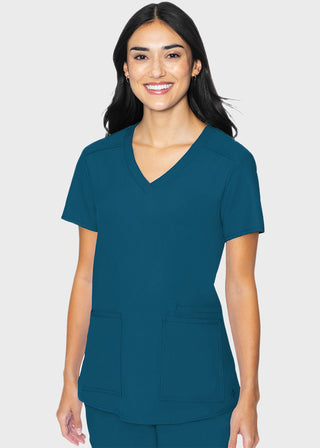 Med Couture Insight Women's Pleated Solid Scrub Top