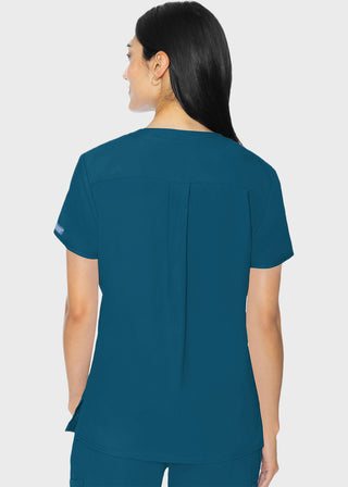 Med Couture Insight Women's Pleated Solid Scrub Top