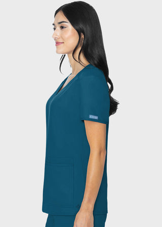 Med Couture Insight Women's Pleated Solid Scrub Top