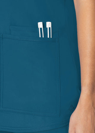 Med Couture Insight Women's Pleated Solid Scrub Top