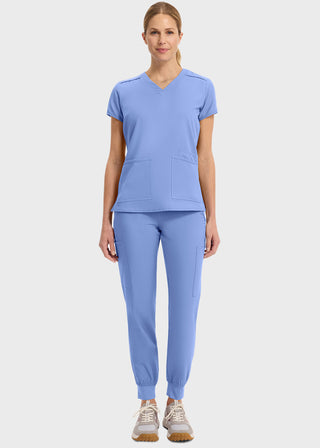 Med Couture Insight Women's Pleated Solid Scrub Top