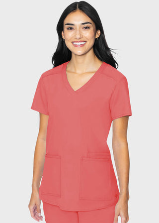 Med Couture Insight Women's Pleated Solid Scrub Top