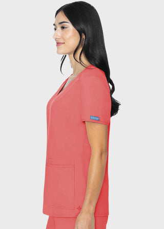 Med Couture Insight Women's Pleated Solid Scrub Top