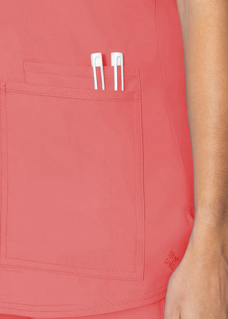 Med Couture Insight Women's Pleated Solid Scrub Top