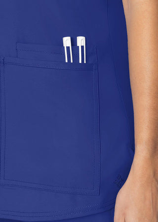 Med Couture Insight Women's Pleated Solid Scrub Top