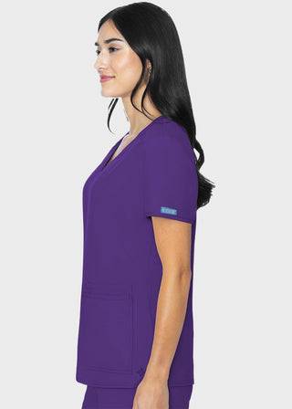 Med Couture Insight Women's Pleated Solid Scrub Top