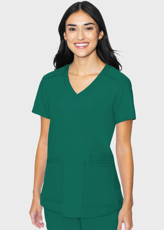 Med Couture Insight Women's Pleated Solid Scrub Top