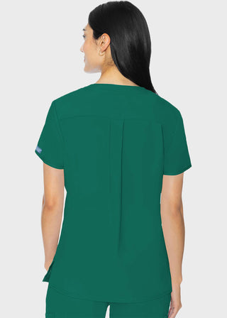 Med Couture Insight Women's Pleated Solid Scrub Top
