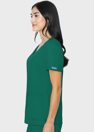 Med Couture Insight Women's Pleated Solid Scrub Top