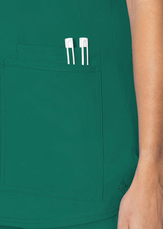 Med Couture Insight Women's Pleated Solid Scrub Top