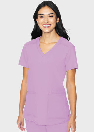 Med Couture Insight Women's Pleated Solid Scrub Top