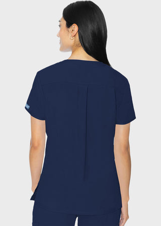 Med Couture Insight Women's Pleated Solid Scrub Top