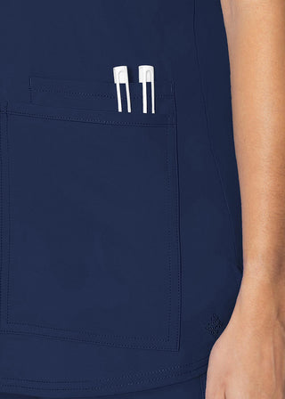 Med Couture Insight Women's Pleated Solid Scrub Top