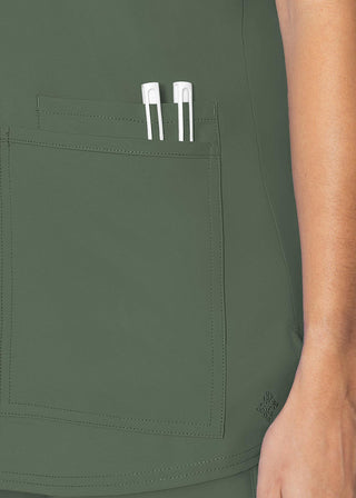 Med Couture Insight Women's Pleated Solid Scrub Top