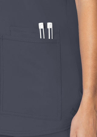 Med Couture Insight Women's Pleated Solid Scrub Top