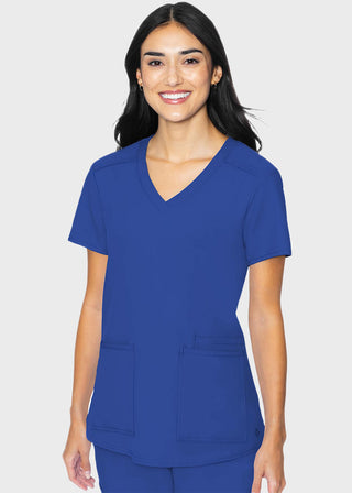 Med Couture Insight Women's Pleated Solid Scrub Top