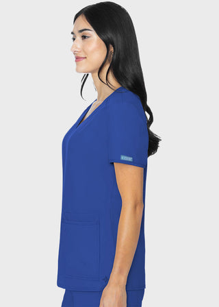 Med Couture Insight Women's Pleated Solid Scrub Top